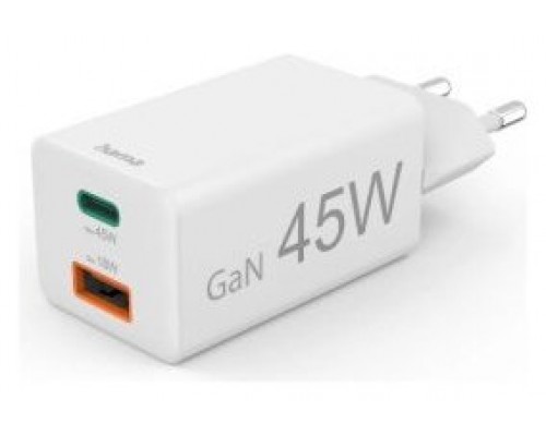 CARGADOR DE PARED HAMA 45W 1xUSB-C PD 1xUSB-A