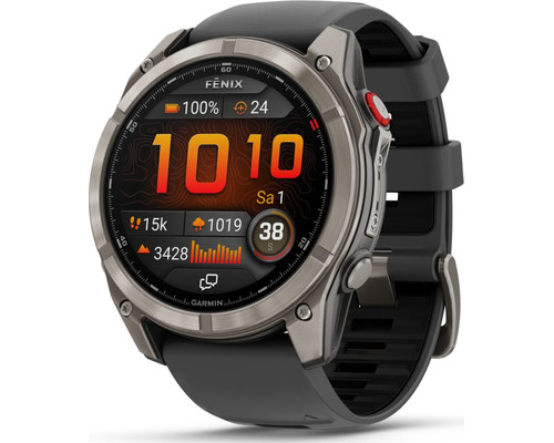 Garmin fenix 8 Pro 3,56 cm (1.4") AMOLED 51 mm Digital 454 x 454 Pixeles Pantalla t&Atilde;&iexcl;ctil Grafito, Titanio Wifi GPS (sat&Atilde;&copy;lite)