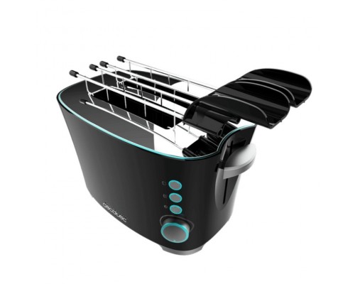 Cecotec 02184 tostadora 7 2 rebanada(s) 650 W Negro, Acero inoxidable