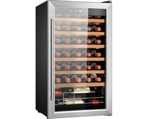 Cecotec 02716 enfriador de vino Nevera de vino Independiente Negro, Plata, Transparente 34 botella(s)