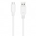 Nanocable Cable USB 2.0 3A USB-C-M/M 0.5M Blanco