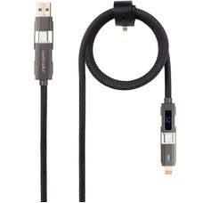 Nanocable Cable USB-C+USB-A/M-LIGHTNING+USB-C/M 1M