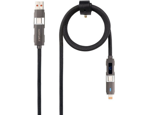 Nanocable Cable USB-C+USB-A/M-LIGHTNING+USB-C/M 1M