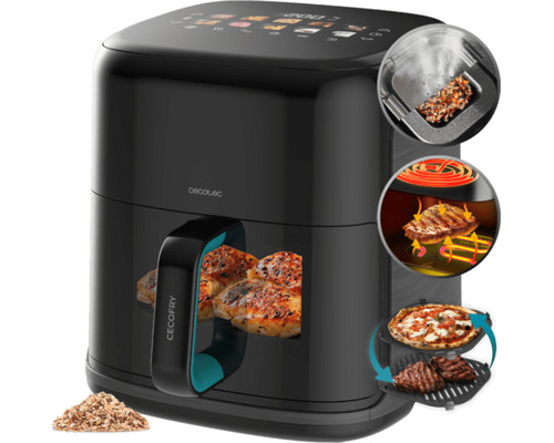Cecotec Cecofry&Grill Smokin"Prime 6500 Sencillo 6,5 L Independiente 2200 W Freidora de aire caliente Negro Cecotec Cecofry&Grill Smokin"Prime 6500 Sencillo 6,5 L Independiente 2200 W Freidora de aire caliente Negro
