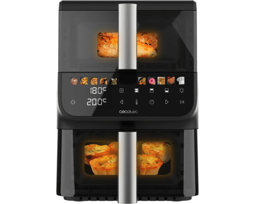 Cecotec Cecofry DuoLevel 10000 DuoSize Window Doble 10 L Independiente 2000 W Freidora de aire caliente Negro Cecotec Cecofry DuoLevel 10000 DuoSize Window Doble 10 L Independiente 2000 W Freidora de aire caliente Negro