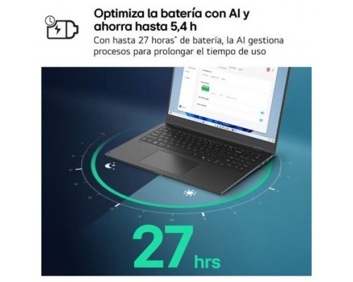 LG Gram 15Z80T-G.AU88B ordenador portatil AMD Ryzen AI 7 350 PortÃ¡til 39,6 cm (15.6") Full HD 32 GB LPDDR5x-SDRAM 1 TB SSD Wi-Fi 6E (802.11ax) Windows 11 Home EspaÃ±ol Negro