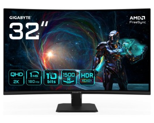 GIGABYTE GS32QCA LED display 80 cm (31.5") 2560 x 1440 Pixeles Quad HD Negro
