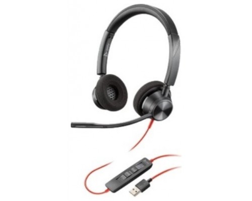 Auriculares poly blackwire 3320 stereo negro