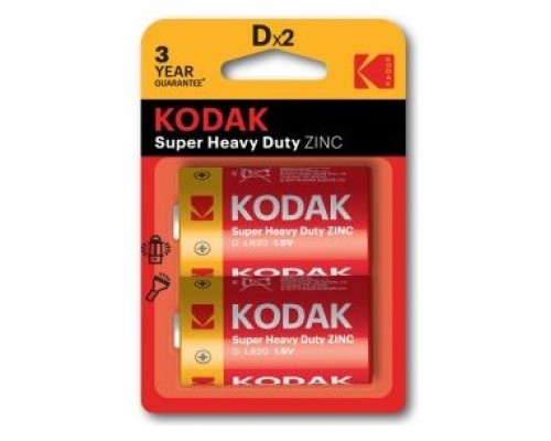 PILAS D LR20 KODAK EXTRA HEAVY DUTY ZINC PACK 2