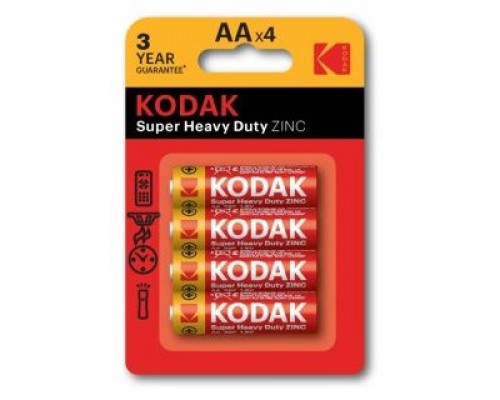 PILAS AA KODAK EXTRA HEAVY DUTY ZINC LR6 PACK 4