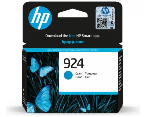 HP 924 Cyan Original Ink Cartridge cartucho de tinta 1 pieza(s) Rendimiento estÃ¡ndar