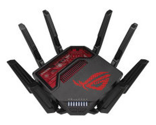 ASUS ROG Rapture GT-BE19000 router inal&Atilde;&iexcl;mbrico Multi-Gigabit Ethernet Tribanda (2.4 GHz / 5 GHz / 6 GHz) Negro, Rojo