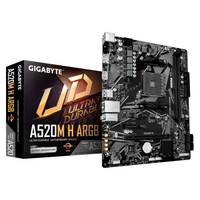 GIGABYTE A520M H ARGB Placa Base &acirc;&euro;&ldquo; Compatible con CPUs AMD Ryzen Serie 5000, hasta 5100 MHz DDR4 (OC), M.2 PCIe 3.0 x4, LAN 1 GbE, USB 3.2 Gen 1