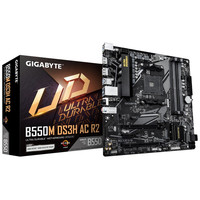 GIGABYTE B550M DS3H AC R2 Placa base - Procesadores AMD Ryzen 5000, VRM de 5+3 fases, hasta 4733 MHz DDR4 (O.C.), 1x M.2 PCIe 4.0 + 1x M.2 PCIe 3.0, Wi-Fi 5, LAN 1 GbE, USB 3.2 Gen 1