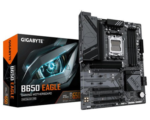 GIGABYTE B650 EAGLE Placa base - AMD Ryzen serie 9000, VRM de 12+2+2 fases, hasta 7600 MHz DDR5 (OC), 1xPCIe 5.0 + 2xPCIe 4.0 M.2, LAN GbE, USB 3.2 Gen 2