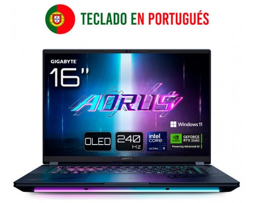 GIGABYTE AORUS MASTER 16 BYHC5PTE64SP ordenador portatil Intel Core Ultra 9 275HX PortÃ¡til 40,6 cm (16") WQXGA 32 GB DDR5-SDRAM 1 TB SSD NVIDIA GeForce RTX 5080 Wi-Fi 7 (802.11be) Windows 11 Pro Negro