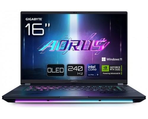 GIGABYTE AORUS MASTER 16 BZHC6ESE64SP ordenador portatil Intel Core Ultra 9 40,6 cm (16") WQXGA DDR5-SDRAM NVIDIA GeForce RTX 5090 Wi-Fi 7 (802.11be) Negro