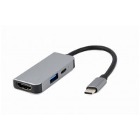 Gembird A-CM-COMBO3-02 base para portÃ¡til y replicador de puertos AlÃ¡mbrico USB 3.2 Gen 1 (3.1 Gen 1) Type-C Plata