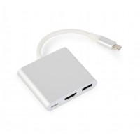 Gembird A-CM-HDMIF-02-SV Adaptador grÃ¡fico USB Plata