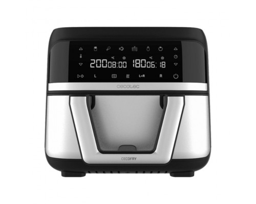Cecotec Cecofry Dual 9000 Sencillo 9 L Independiente 2850 W Freidora de aire caliente Negro, Acero inoxidable