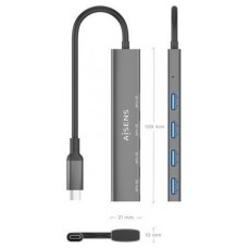AISENS A109-0943 base para portÃ¡til y replicador de puertos AlÃ¡mbrico USB 3.2 Gen 1 (3.1 Gen 1) Type-C