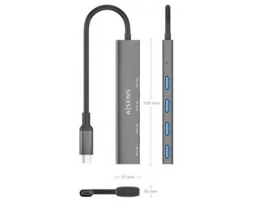 AISENS A109-0943 base para portÃ¡til y replicador de puertos AlÃ¡mbrico USB 3.2 Gen 1 (3.1 Gen 1) Type-C