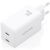 AISENS Cargador GaN 65W, 2xUSB-C PD3.0 QC4.0, Blanco