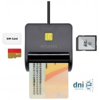 MULTILECTOR EXTERNO USB2.0 AISENS DNIE/TARJETAS NEGRO