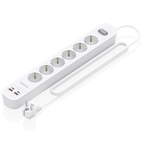 AISENS Regleta de Enchufes Multifuncion con 6 Tomas + Cargador PD3.0 20W 2xUSB-C, 2xUSB-A, 1.4m, Blanco AISENS Regleta de Enchufes Multifuncion con 6 Tomas + Cargador PD3.0 20W 2xUSB-C, 2xUSB-A, 1.4m, Blanco