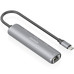 AISENS Dock USB-C A Ethernet Gigabit + Hub 2xUSB-C+1xUSB-A, Gris, 15cm