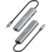 AISENS Dock USB-C A Ethernet Gigabit + Hub 2xUSB-C+1xUSB-A, Gris, 15cm