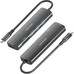 AISENS ASUC-6P024-GR base para port&Atilde;&iexcl;til y replicador de puertos Al&Atilde;&iexcl;mbrico USB 3.2 Gen 1 (3.1 Gen 1) Type-C