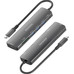 AISENS ASUC-7P025-GR base para port&Atilde;&iexcl;til y replicador de puertos Al&Atilde;&iexcl;mbrico USB 3.2 Gen 1 (3.1 Gen 1) Type-C