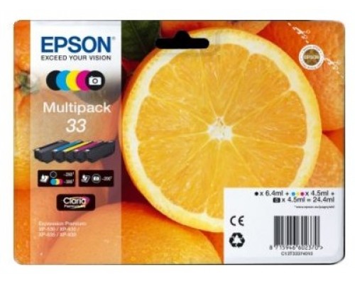 PACK DE 5 CARTUCHOS ORIGINAL EPSON 33 C13T33374011