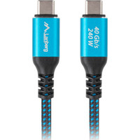 Lanberg CA-CMCM-44CU-0005-BK cable USB USB4 Gen 2x2 0,5 m USB C 40 Gbit/s 240 W Negro, Azul Lanberg CA-CMCM-44CU-0005-BK cable USB USB4 Gen 2x2 0,5 m USB C 40 Gbit/s 240 W Negro, Azul