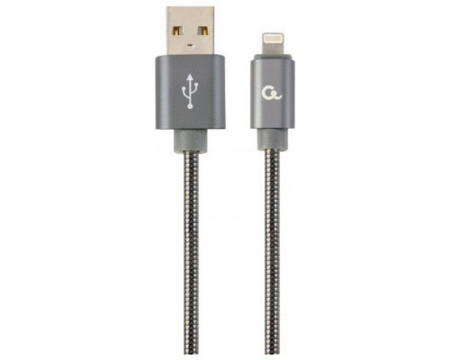 Cablexpert CC-USB2S-AMLM-2M-BG cable de conector Lightning Gris