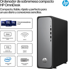 HP OmniDesk Slim Desktop S03-0020ns PC Intel® Core™ i3 i3-14100 8 GB DDR5-SDRAM 512 GB SSD FreeDOS Torre Plata HP OmniDesk Slim Desktop S03-0020ns PC Intel® Core™ i3 i3-14100 8 GB DDR5-SDRAM 512 GB SSD FreeDOS Torre Plata