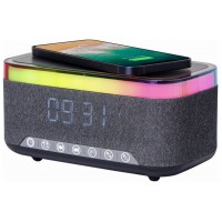 Gembird DAC-SPKBT-QC15-BK despertador Reloj despertador digital Negro, Gris