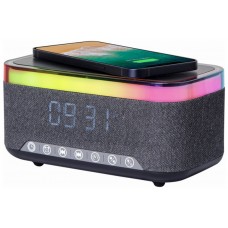Gembird DAC-SPKBT-QC15-BK despertador Reloj despertador digital Negro, Gris