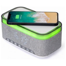 Gembird DAC-SPKBT-QC15-GR despertador Reloj despertador digital Gris, Blanco