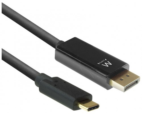 Ewent EW9826 adaptador de cable de vÃ­deo 2 m USB Tipo C DisplayPort Negro