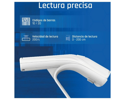 iggual Lector código barras 2D USB botón blanco iggual Lector código barras 2D USB botón blanco