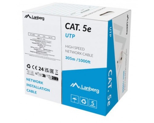 Lanberg LCU5-15CC-0305-S cable de red Gris 305 m Cat.5/Cat.5e U/UTP (UTP)