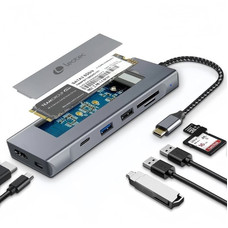 Leotec Docking Station 8 en 1 con ranura M.2 para SSD Leotec Docking Station 8 en 1 con ranura M.2 para SSD