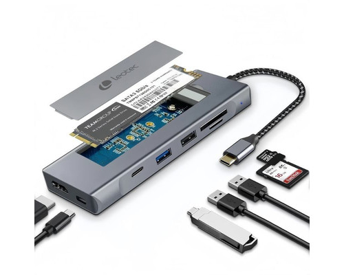 Leotec Docking Station 8 en 1 con ranura M.2 para SSD
