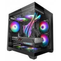CAJA MICROATX CUBE MARS GAMING MC-VIEW2 NEGRA CRISTAL
