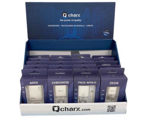 Expositor cables y cargadores qcharx 35
