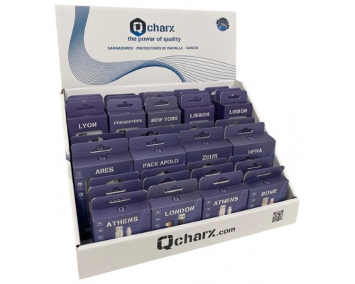 Expositor cables y cargadores qcharx 35