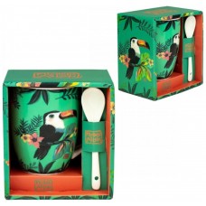 Taza cerámica con cuchara enesco tucán