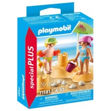 Playmobil niños con castillo arena